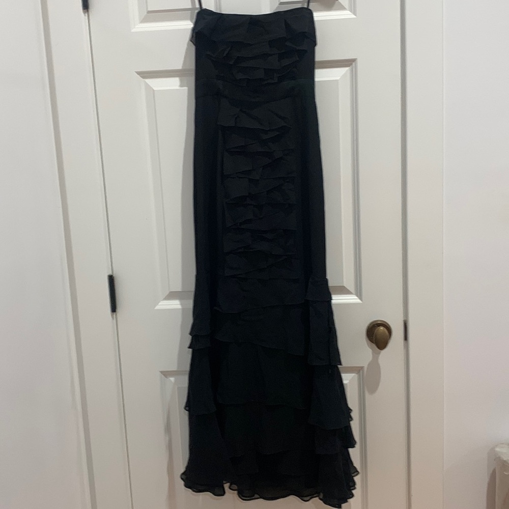 BCBG MAXAZARIA ruffled black gown size 2